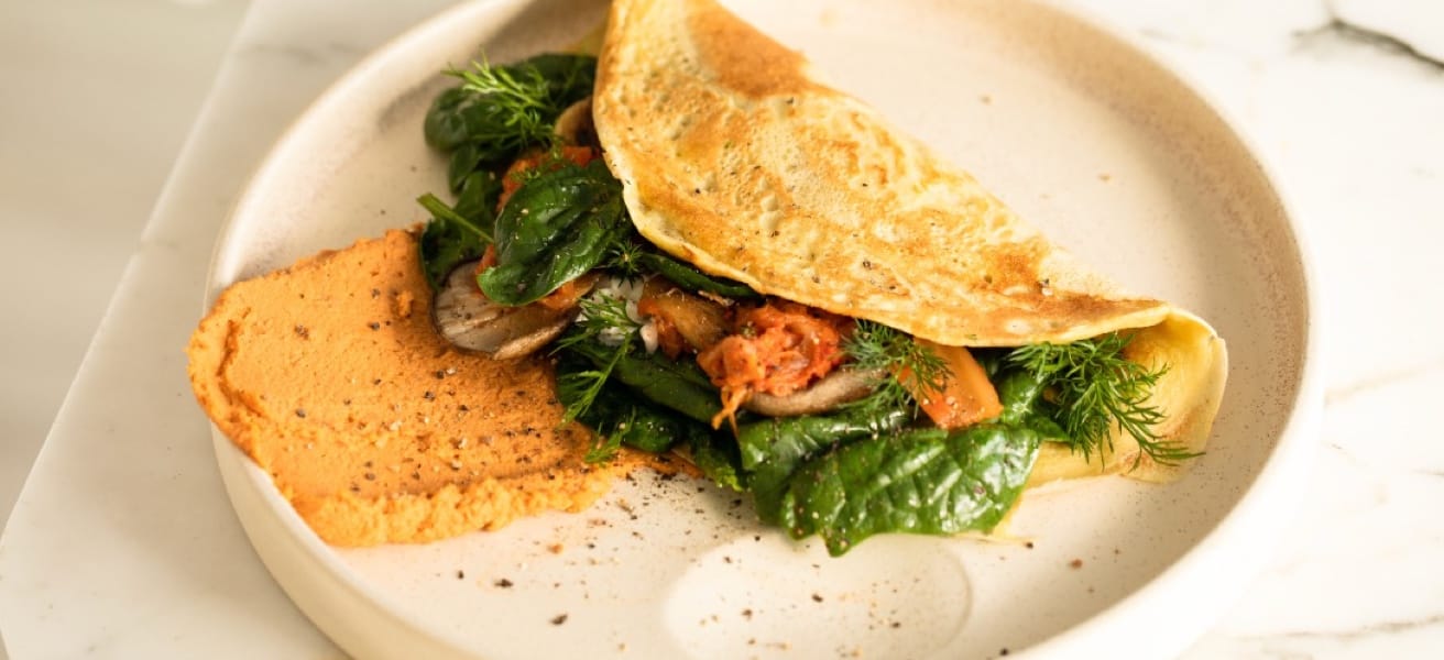 egg omelette with spinach